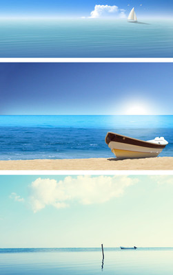 海上的帆船小船PPT背景图片